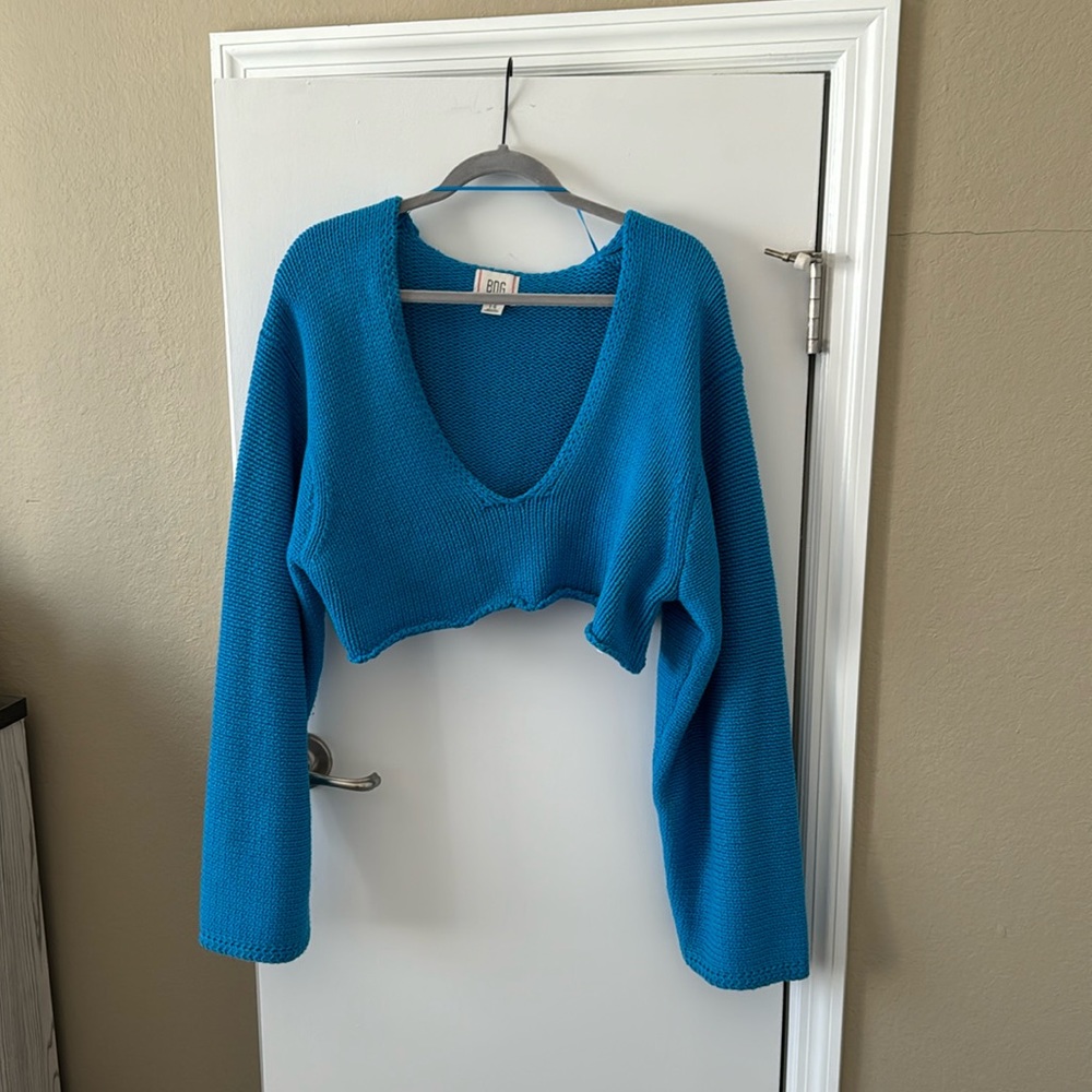 cropped knit sweater